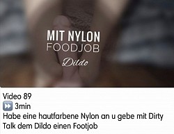 nylon dildo footjob